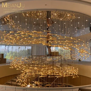 Premium Customizable Multi-Color LED Pendant Light Ceiling Lamp Stainless Steel Submarine Spiral Glass Dimmable 5-Year Lighting