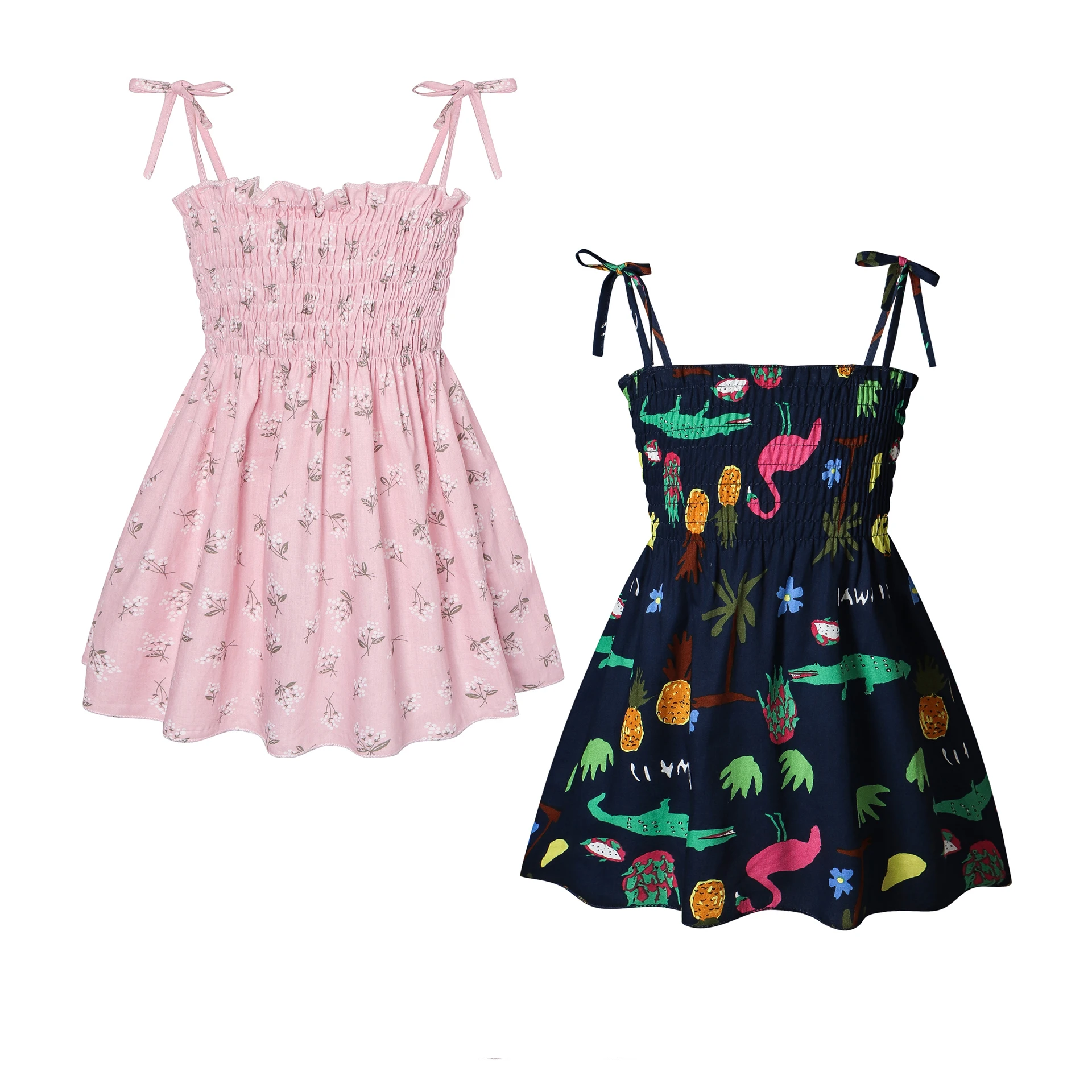 Летняя одежда для отпуска, детское платье с принтом морских подсолнухов для девочек, малышей, младенцев