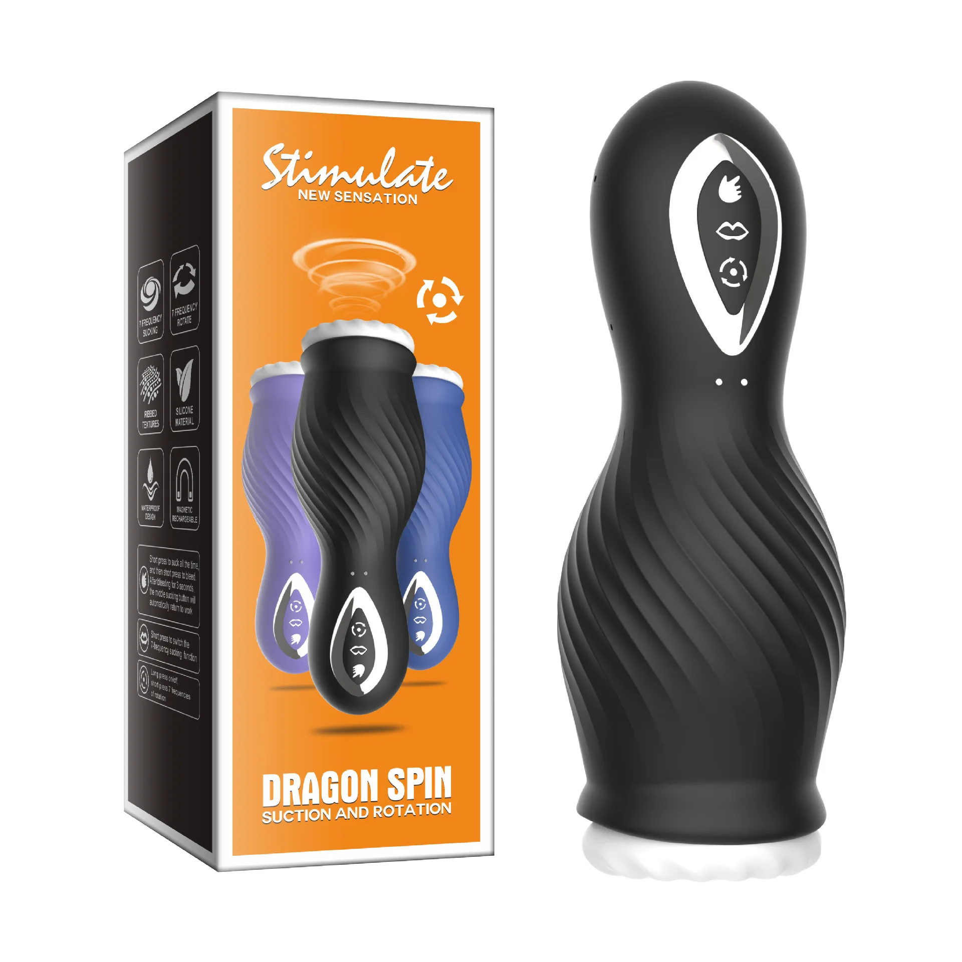 New Rechargeable Rotation Thrusting Vibrating Rotating Sucking Male Masturbation Cup Sex Toy Male