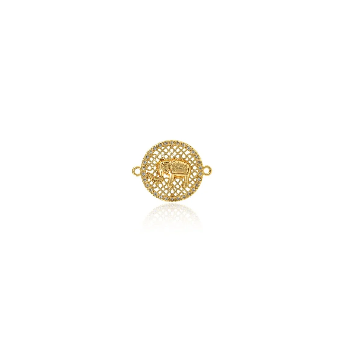 Custom Animal Connector Charms DIY Wholesale 18K Gold Religious Micro Pave CZ Plant Permanent Connector for Bracelet Necklace