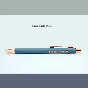 Nordic Style Retractable 0.5mm Metal Gel Pen Black Ink Engraved Logo for Business Advertising Office Stationery Light Weight