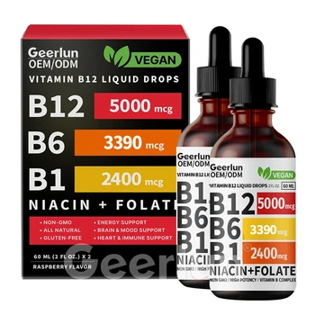 OEM Hot Sale Vitamin B12 Liquid Drops Energy Support Promote Brain And Heart Health Vitamin B Supplement