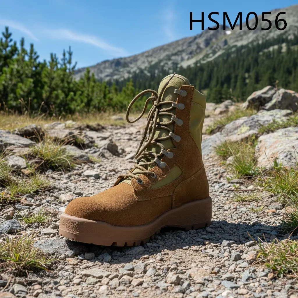 LXG,dark Coyote Color Suede Leather Combat Boots with Waterproof Sock Elastic Outsole Belleville Training Tactical Boots HSM056