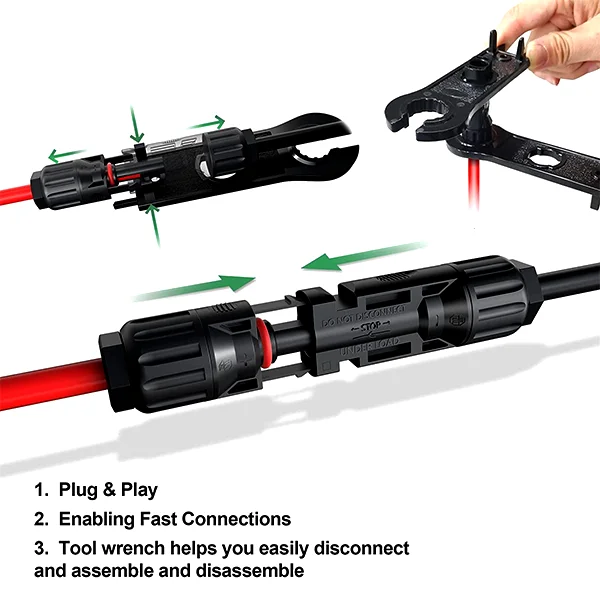 product sae battery connector panel mount american solar panel cable socket wiring harness for solar panels-3
