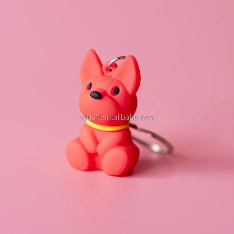 Custom Design Silicone Cute Cartoon Puppy Keychain Promotion Gifts 3d