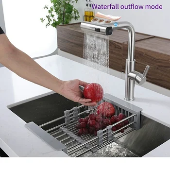 OEM customized stainless steel kitchen sink with hot and cold water mixed touch sensing faucet