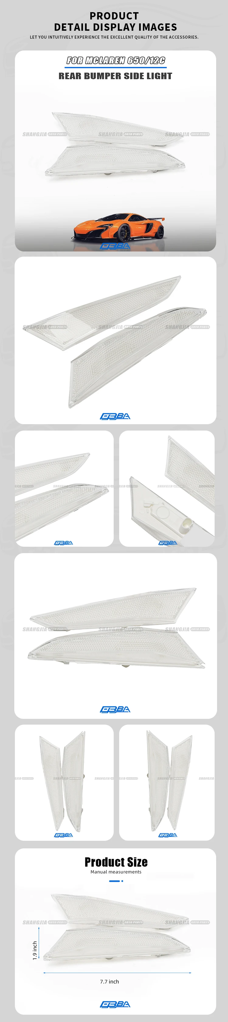 Wholesale Car Parts Turn Signal LED Bead Front Bumper Side Light For Mclaren 650S 12C Left 11A9222CP Right 11A9223CP manufacture