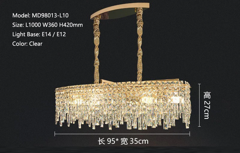 MEEROSEE Circular Pendant Light Bedroom Decorative Luxury K9 Crystal Hanging Lamp Home E14 Luxury Modern Chandelier MD98013