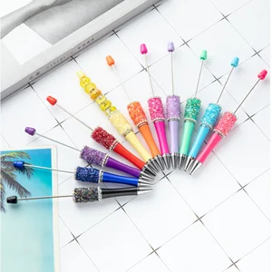 Europe Hot Selling Creative DIY Handmade Crystal Stone for Beaded Plastic Pen Cute Girl Heart Design Sports Body Type Wholesale