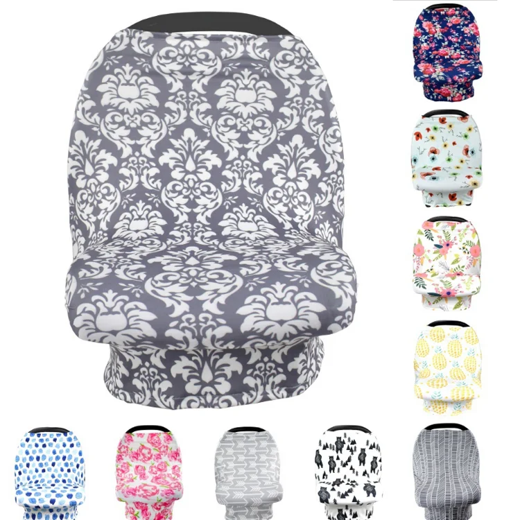 F7186 Amazon hot sale nursing cover breastfeeding scarf multi use stretchy shopping cart cover for baby infant