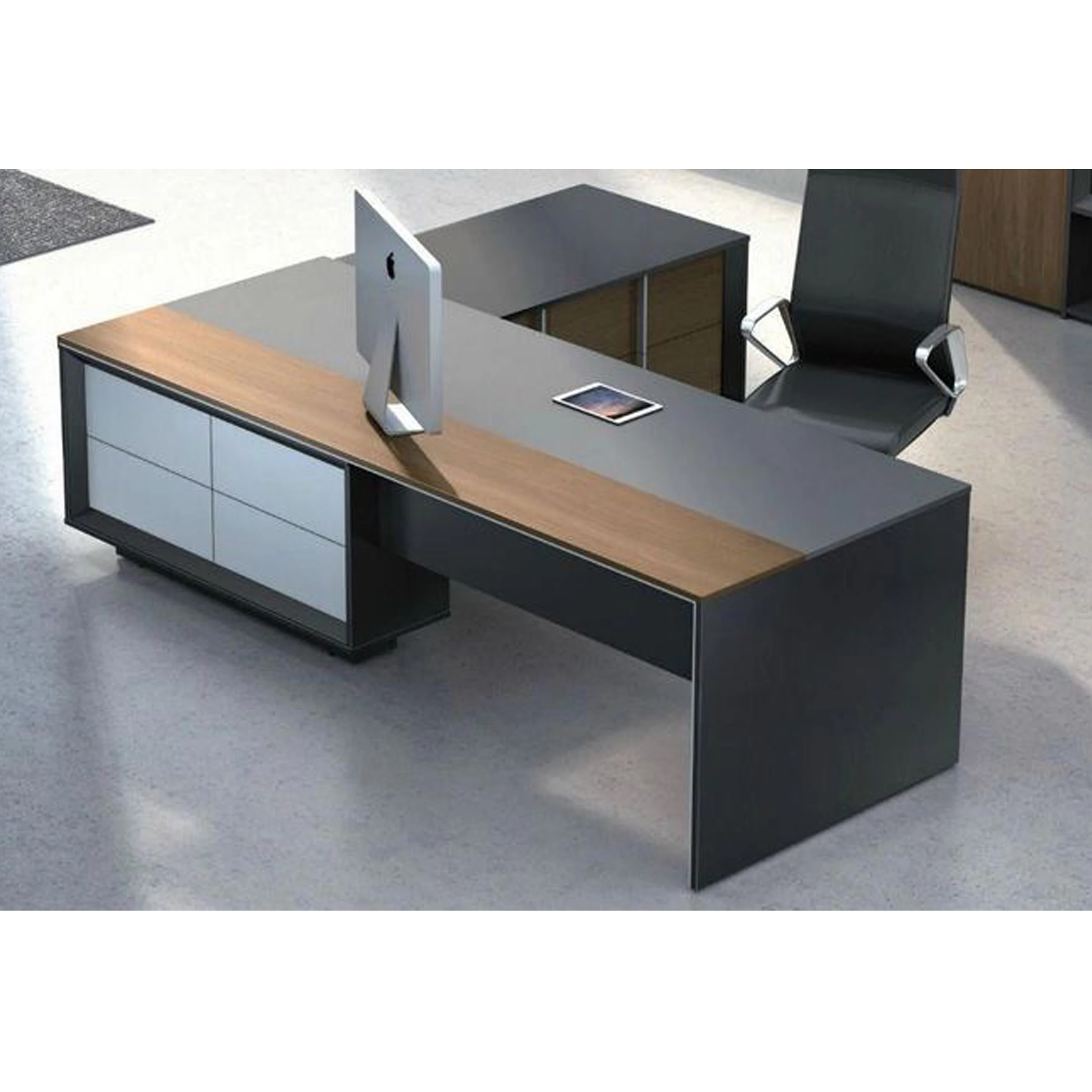 Wood Computer Table Design Executive Wood Office Furniture Desk CEO Boss Manager Office Table Executive Office Desk Table