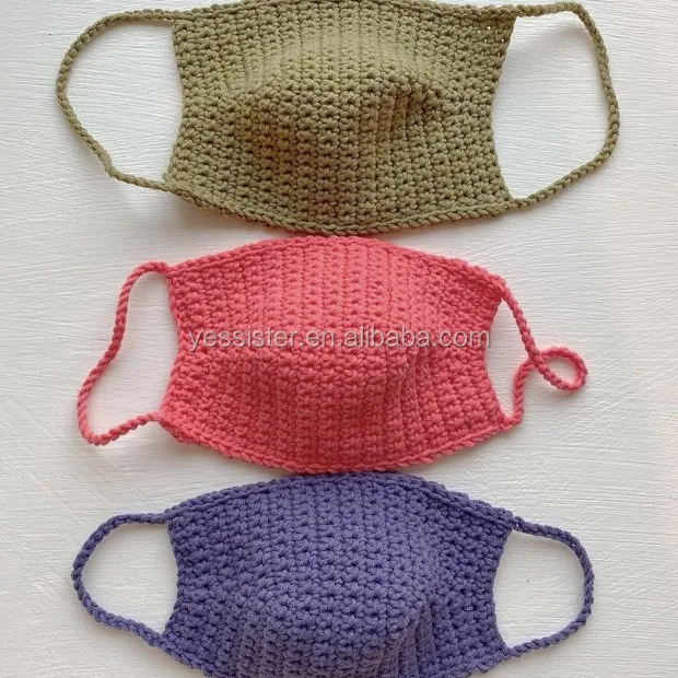 
 Высококачественные вязаные крючком хлопковые маски для лица ручной работы  