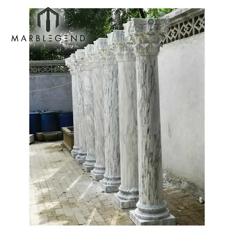 PFM Factory Handmade Stone Carving Column Outdoor Customized Pillar Classical Roman Style Porch Column