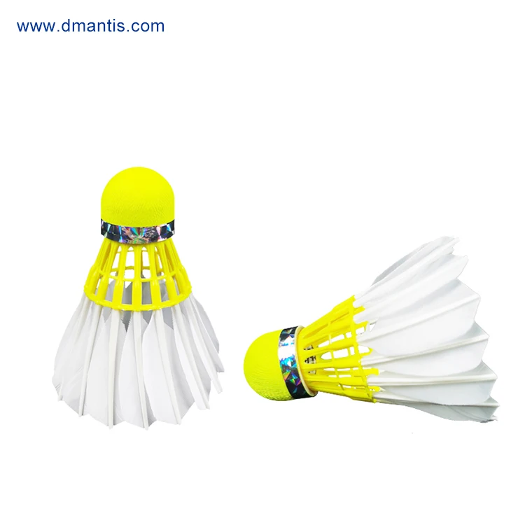 Outdoor Sport High Quality Badminton Shuttlecork Fluorescent Yellow Cork Visible in Night China Factory