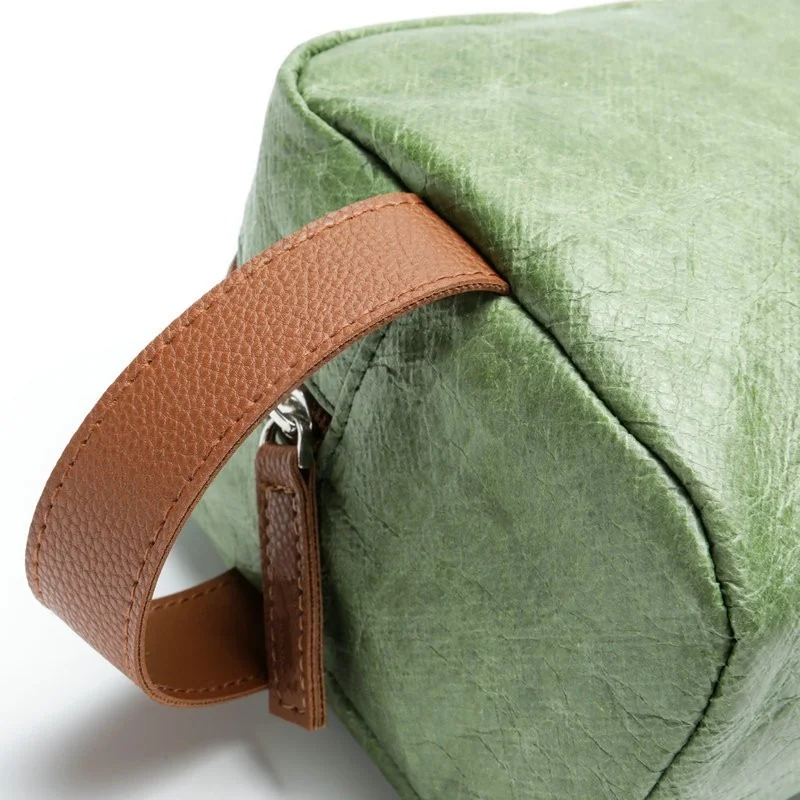 product-750-750 Wholesale Custom ECO Friendly Tyvek With Leather Handle Wash Storage Bag Makeup Cosmetic Bags