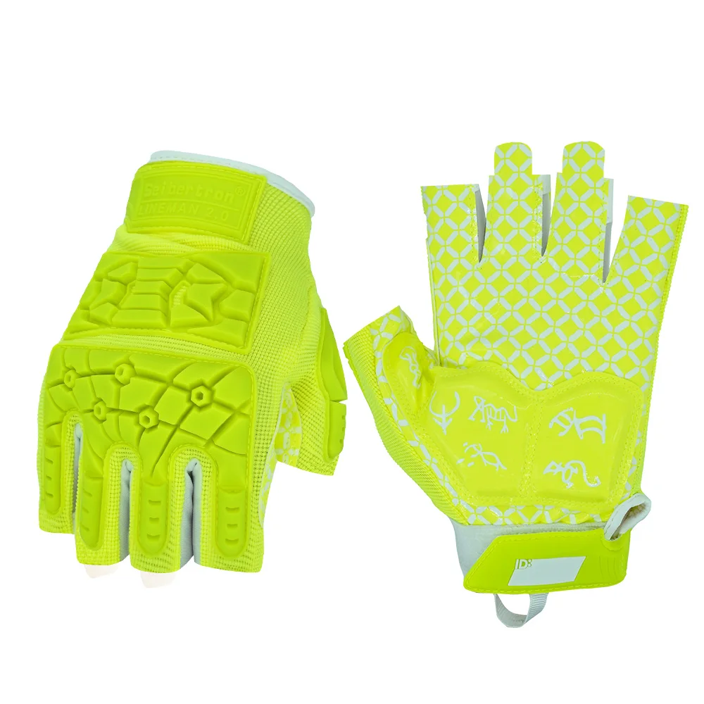 Seibertron Adult 1/2 Finger Lineman Football Receiver Gloves M.S.Z.Q-4 Padded Palm Flexi aperçu 9