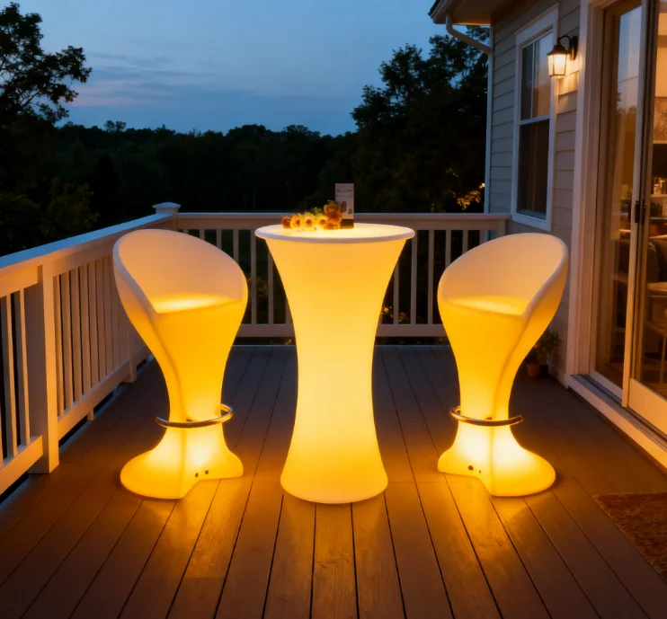 16 Colors Bright Nightclub Party Rental High Boy Stool Illuminated Led Glowing Bar Chair