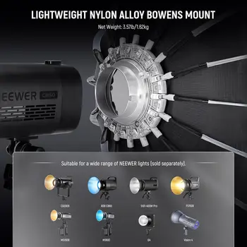 NEEWER 35.4"/90cm Parabolic Softbox Bowens Mount, Quick Release with Diffusers/Grid/Bag for Video Continuous Lighting CB60 product image