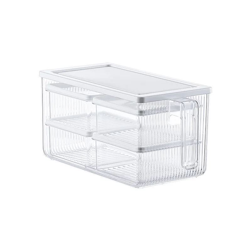 Hot Sale Kitchen Refrigerator Storage Box Pet Plastic Transparent Square Food Fruit Vegetables Fresh-keeping Box supplier