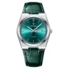 1 cinturino in pelle verde argento