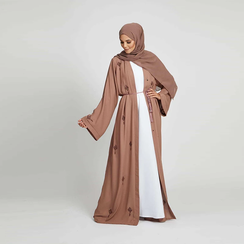 Low Price Turkish Abaya Muslim Dresses Loose Long Sleeve Kuwait Abaya