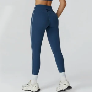 High Quality Women's Solid High Waist Gym Fitness Scrunch Butt Lift Yoga Leggings V Shaped Workout Four-Way Stretch Eco-Friendly