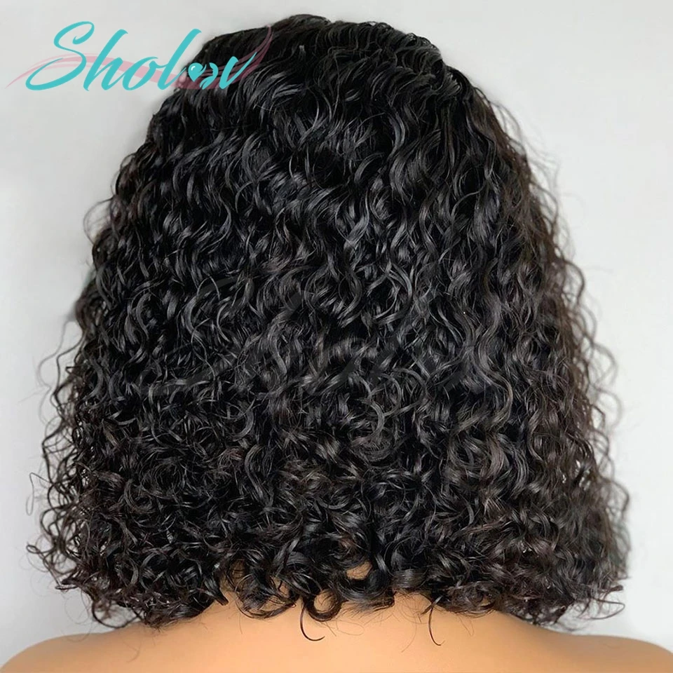 Cheap Deep Curly Raw Indian Hair Short Frontal Bob Wigs Hd Lace Front