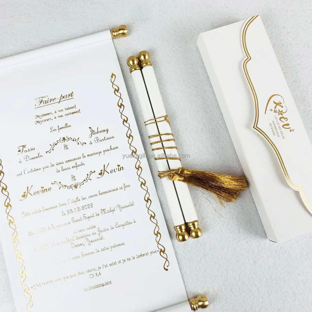 Luxury Scroll Invitation Cards - Elegant Wedding Invites
