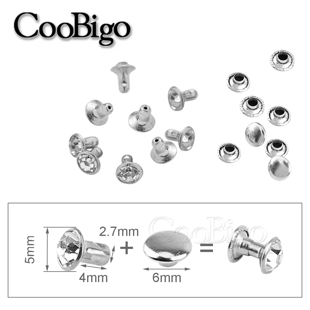 1000 шт. металлические Кристальные шпильки стразы заклепка двойная крышка гвозди кожаные шипы заклепки для одежды обуви сумки Декор поделки «сделай сам» 5 мм-11 мм