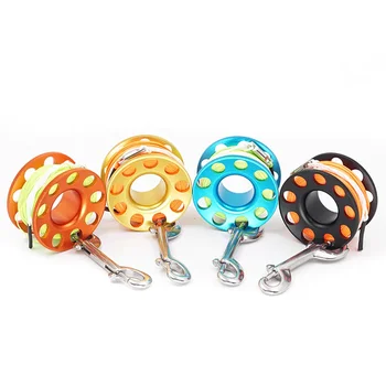 Diving Spear Fishing Line Reel, Aluminum Alloy Line Reel, 15 Meters 30 Meters with Double Hook, Multiple Colors Available
