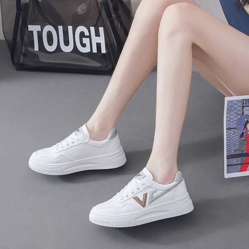 Ins Popular Plain White Shoes Wholesale Slip Resistant Sport Shoes For ...