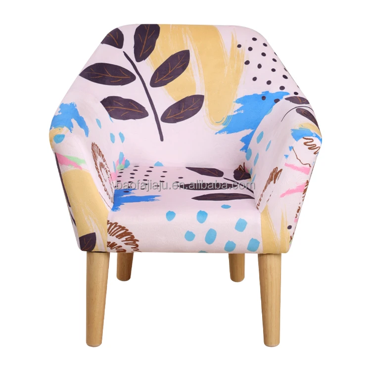 High Leg Beautiful Kids Sofa Print Cute Child Chair Custom Wholesale Baby Boarding Cheap Kids Furniture