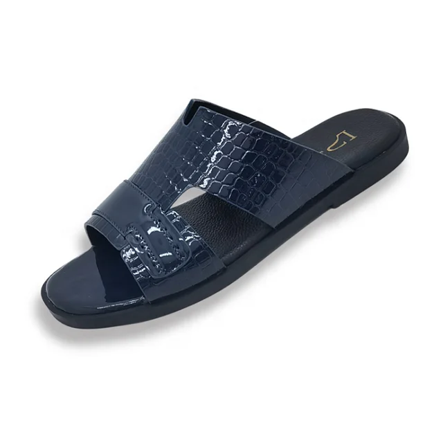 Hot Sale 2026 Ramadan Gulf Men's Sandals High Quality Pu Leather Arabian Slippers Handmade Shoes Factory Dubai Men's Sandals
