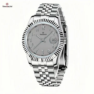 ODM Full Stainless Steel Luxury Blue Men's Watch OEM Custom Logo High Quality Miyota Arabic Dial Quartz Watches