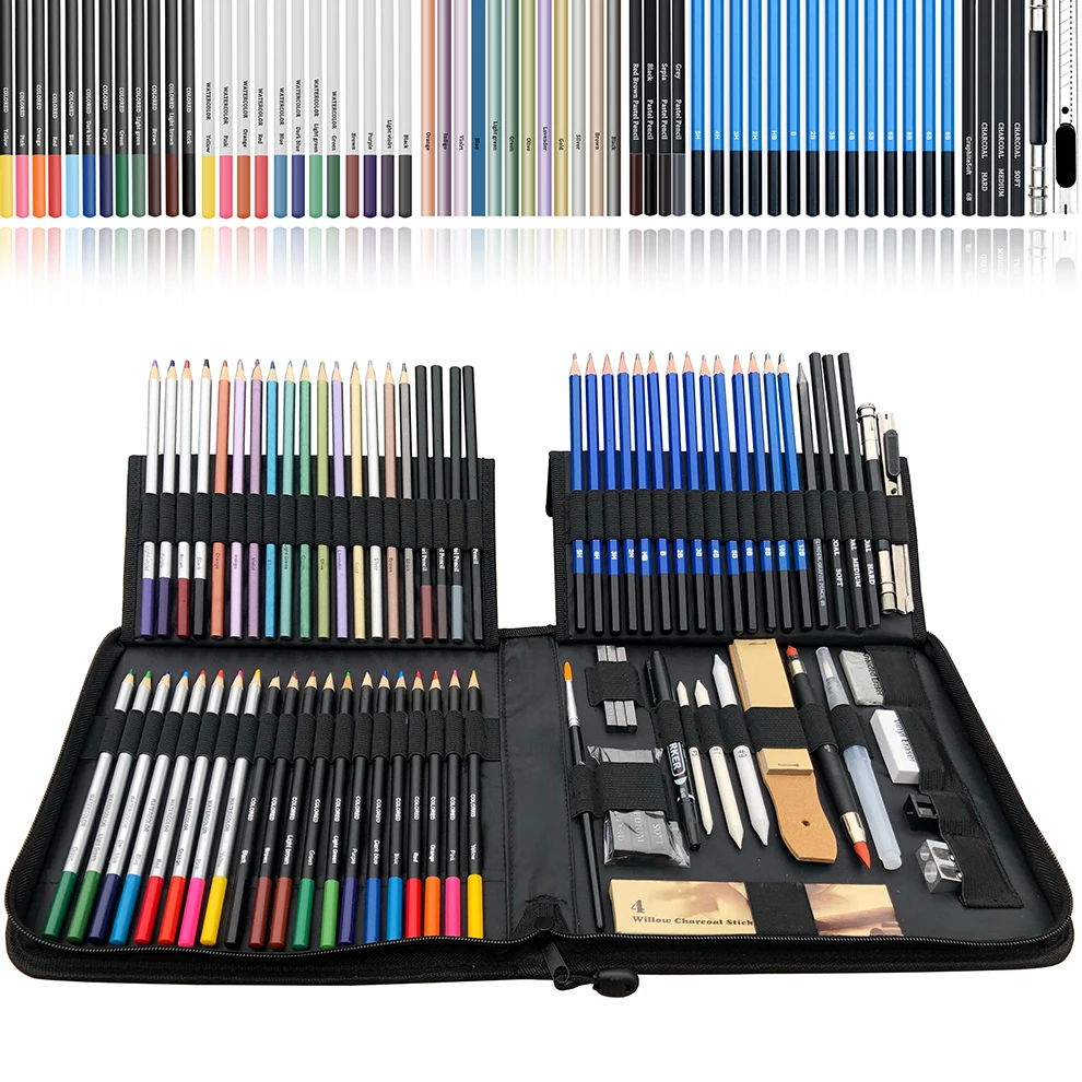 51PCS Drawing Set Sketching Pencil Set In Nylon Case – Knowledge as Action