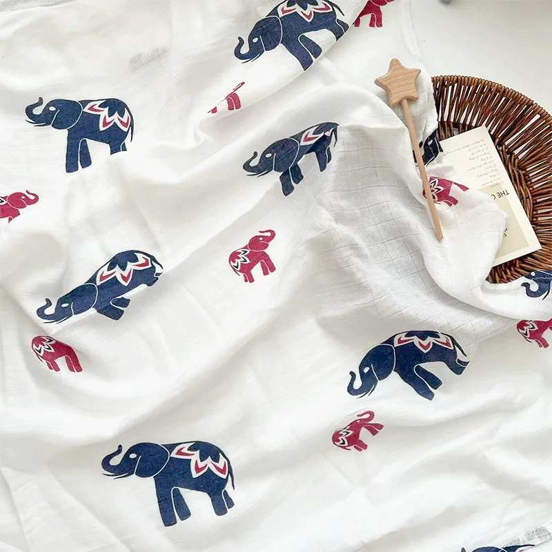 Free Sample Hemp Muslin Baby Blanket Super Soft Cotton Safari Muslin