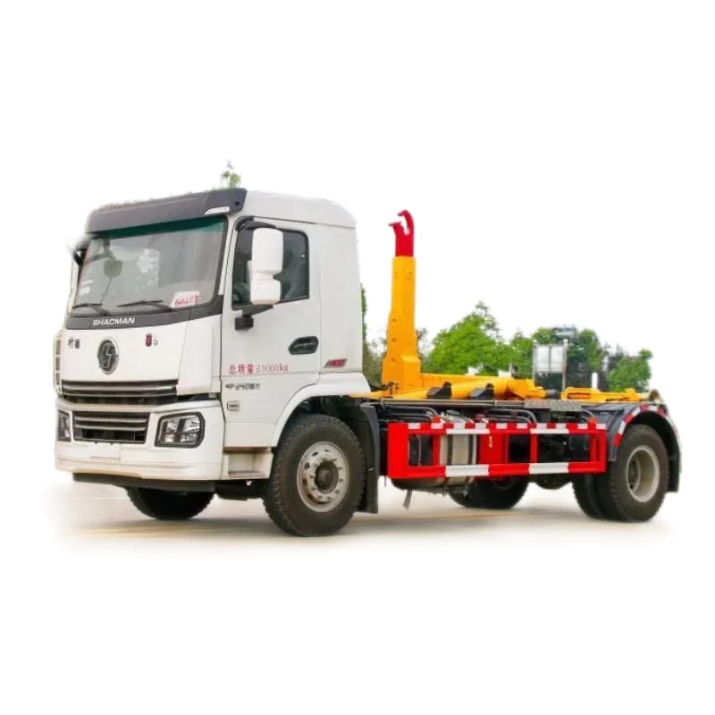 Небольшой мусоровоз с крюком для городских и жилых районов Shaanxi автомобильный двигатель 4X2 Yuchai