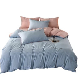 Популярный Комплект постельного белья, однотонное одеяло, пододеяльник, простыни из полиэстера, Индивидуальный размер