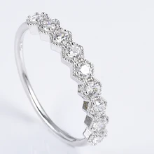 Fine Hexagon Shiny 925 Sterling Silver Zircon Extravagant Design Rhodium Plated Moissanite Jewelry Fashion Women's Ring