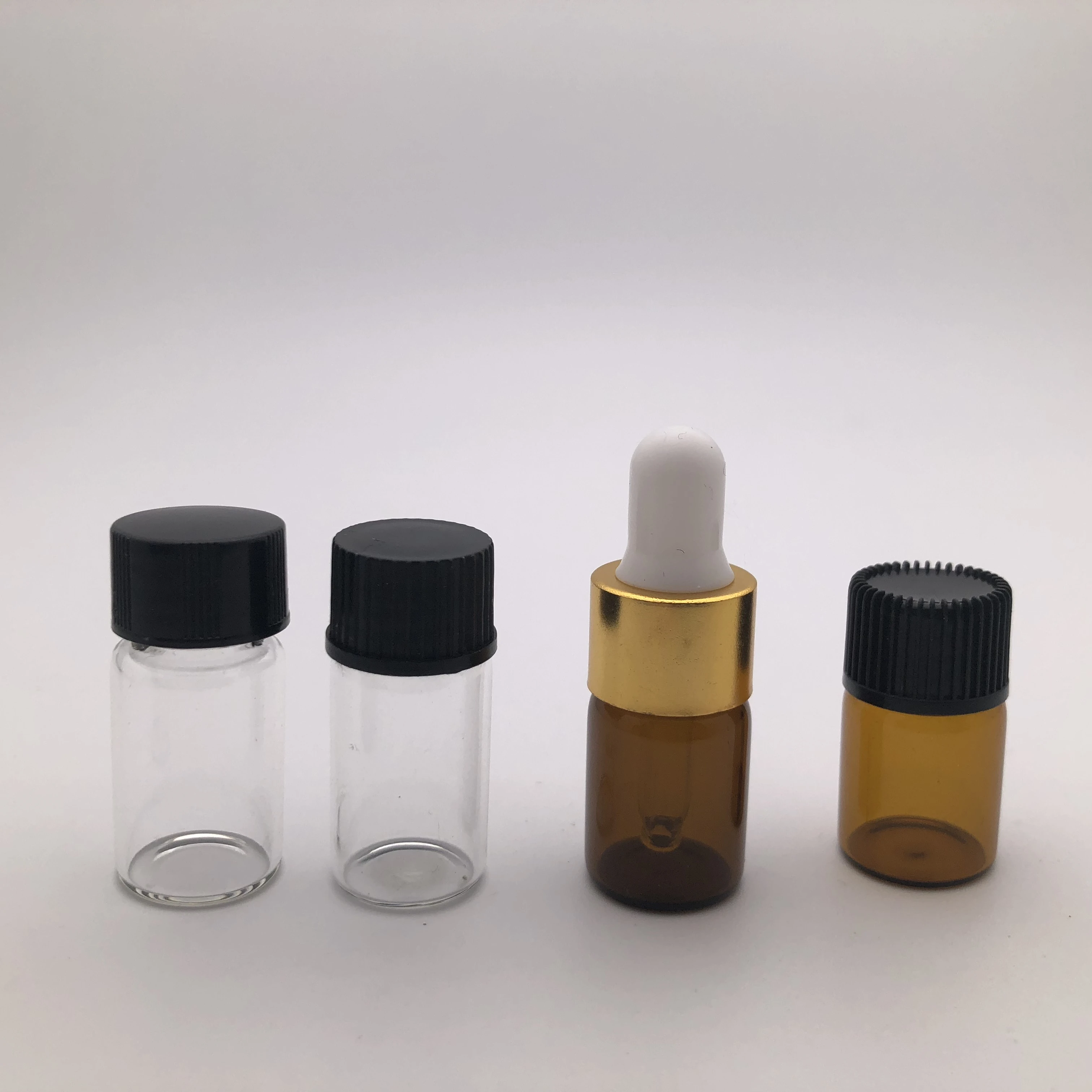Amber Serum Mini Glass Vials With Gold Lids 5ml 10ml 20ml