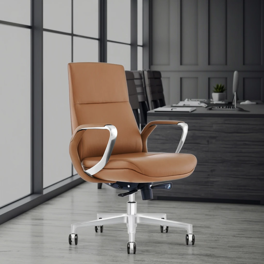Luxury Modern White Racing Comfortable Boss Reclining Swivel Executive Leather Ergonomic Adjustable Height Office Chair CEO 4