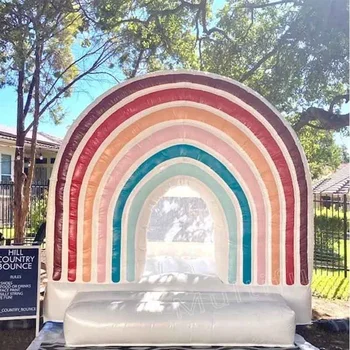 New Design Boho Rainbow Bounce House Inflatable Wedding Bounce Castle Kids Party Jumping Castle