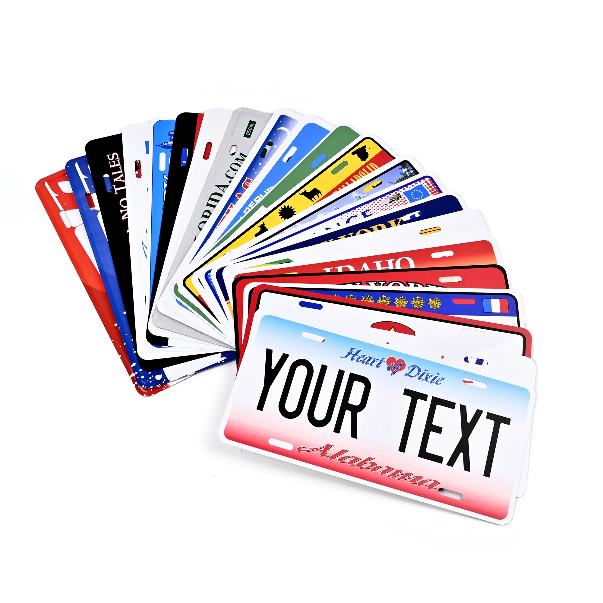 Accept Small Order Make Custom Own logo Blank Sublimation License Plate Metal Car Number License Plate for Auto Decoration