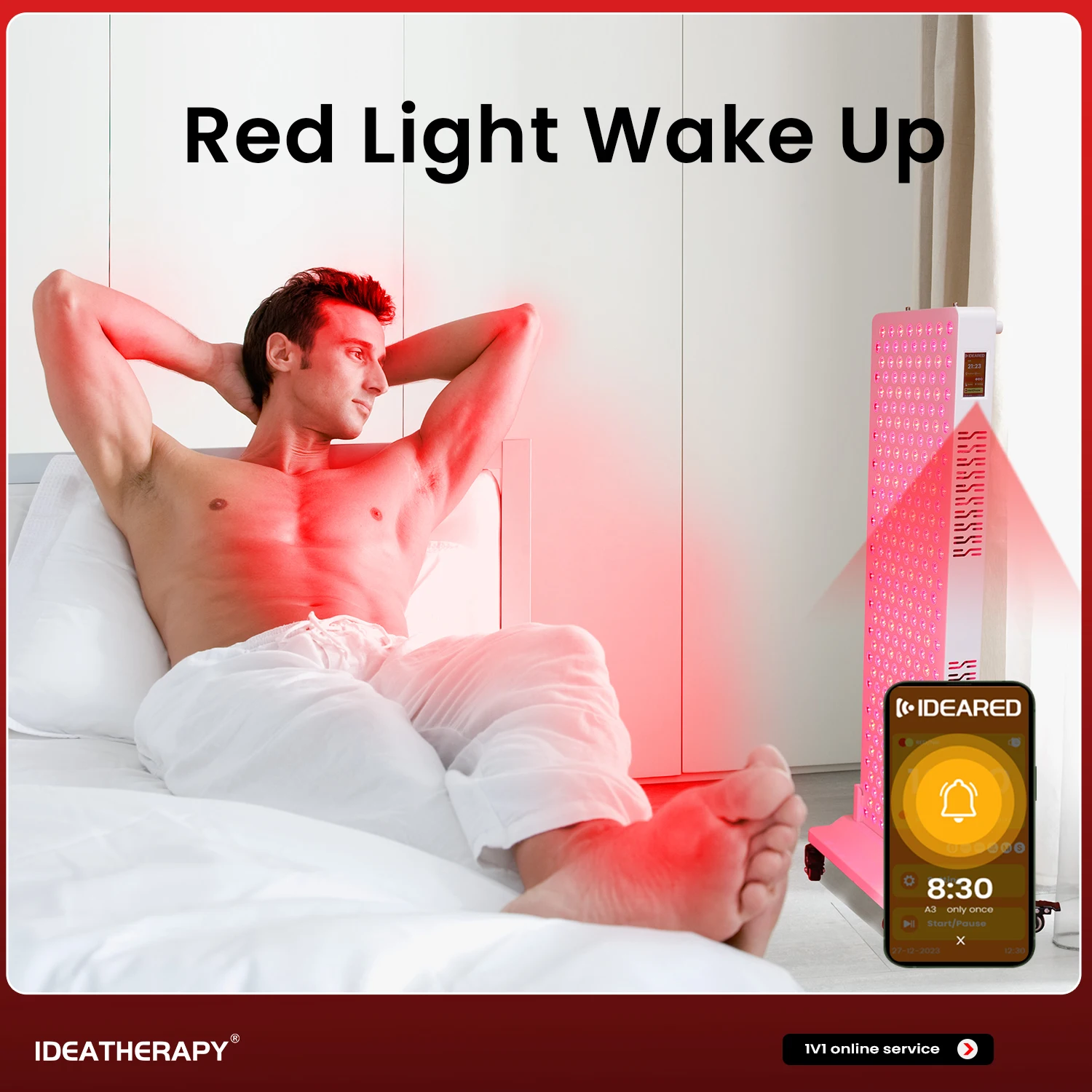 IDEATHERAPY RLPRO300MAX New Standing Dual Chips Infrared Light Therapy Device 630 670NM Red Light Touch Screen App 810 1060NM