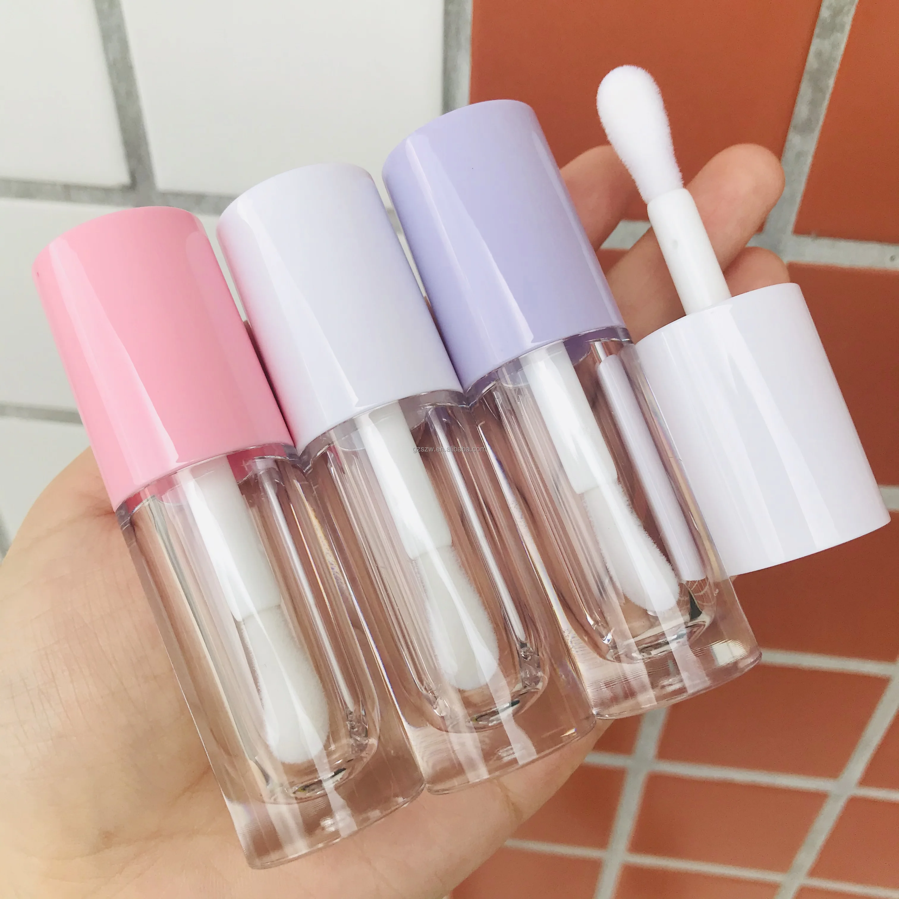 Big Hot Pink Brush Head Lipgloss Tubes Packaging Concealer Container