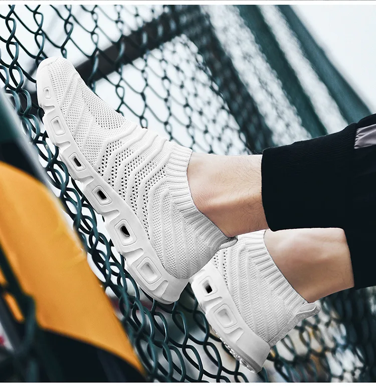 Men'S Summer Large Size Sports 45 Slip-On Socks Design 46 Breathable Fly-Knit Uppers 47 Running Shoes 6