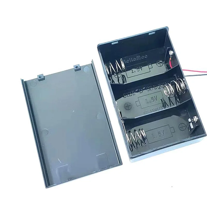 Пластиковый 3 x D Чехол-держатель для аккумулятора 4 5 в с крышкой скольжения и переключателем
