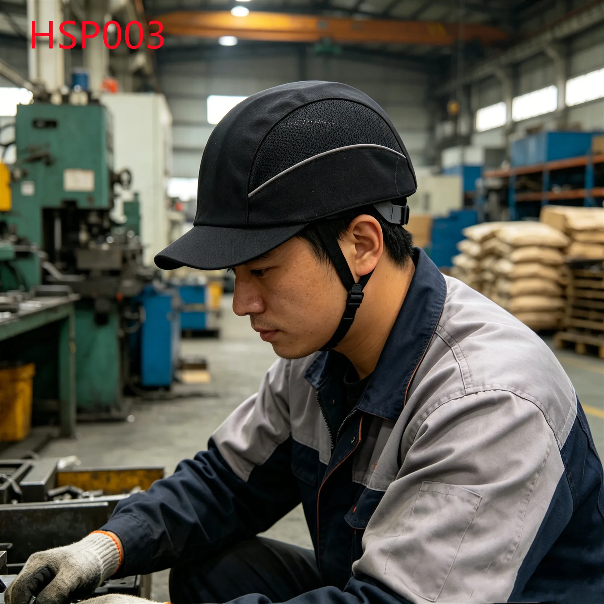 LXG,Ship Interior Operation Bump Caps with Reflective Strip Personalization Short Brim Lightweight Safety Helmets HSP003