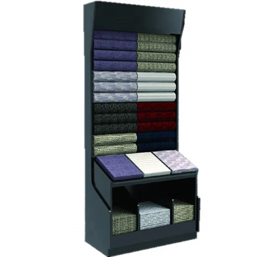 Custom Wool Carpet Rug Stores Showcase Metal Black Display Shelf,Floor