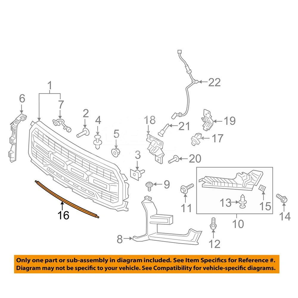 New HL3Z17D957AAPTM HL3V17C831ABPRAA Front Bumper Trim Strip for Ford ... — 4